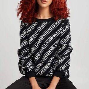 Karl Lagerfeld Monochrome Logo Print Sweater